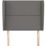  Uzglavlje s ušima sivo 93x23x118/128 cm od umjetne kože | shoptok.hr