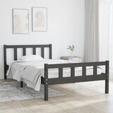 The Living Store Posteljni okvir siv iz trdnega lesa 100x200 cm - Posteljni Okvir, (21528401) Cene
