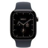 Apple watch series 12 gps + cellular 42mm natural titanium case with navy blue sport band - s/m (MJGF4WF/A) | Eponuda.com