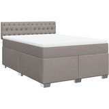  Krevet s oprugama i madracem smeđesivi 140 x 190 cm od tkanine | shoptok.hr