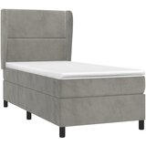 Box spring krevet s madracem svjetlosivi 100x200 cm baršunasti | shoptok.hr