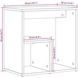vidaXL Stranska mizica 2 kosa dimljen hrast 50x30x50 cm inženirski les | Shoptok.si