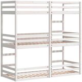  Trostruki krevet na kat bijeli 90 x 200 cm od masivne borovine | shoptok.hr