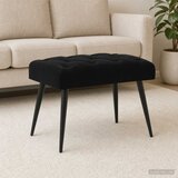  Klupa s gumbastim tkanjem Crna 60 x 40 x 45 cm Baršun | shoptok.hr
