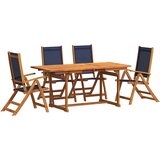  5-dijelni vrtni blagovaonski set od drva bagrema i tekstilena | shoptok.hr