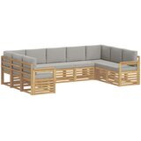  Set vanjskih sofa 7 pcs Bijela i svijetlosiva | shoptok.hr