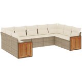 Maison Chic Seti vrtnega pohištva - Vrtna garnitura 9-delna z blazinami bež poli ratan, (21804453) | Shoptok.si