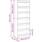 Police Knjižna omara Siva sonoma 80 x 30 x 198 cm Konstruiran les | Shoptok.si