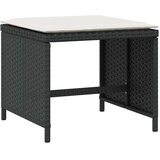  Vrtni taburei s jastucima 4 kom crni 41x41x36 cm od poliratana | shoptok.hr