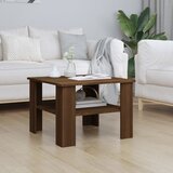 vidaXL Klubska mizica rjavi hrast 60x60x42 cm inženirski les | Shoptok.si