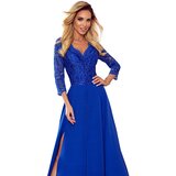 Numoco Elegant long dress with lace neckline | shoptok.hr