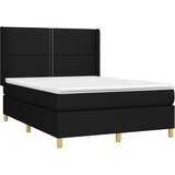  Krevet s oprugama i madracem crni 140 x 190 cm od tkanine | shoptok.hr