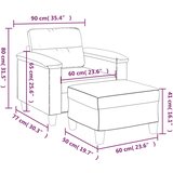 Fotelja s tabureom svjetlosiva 60 cm od mikrovlakna | shoptok.hr