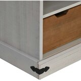 vidaXL TV omarica HALDEN z drsnimi vrati Bela 110x40x60 cm Masivni les | Shoptok.si