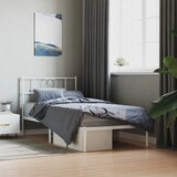 Maison Chic Kovinski Posteljni okvir - Dvoposteljna postelja - Zakonska postelja z vzglavjem bel 107x203 cm, (21692831) | Shoptok.si