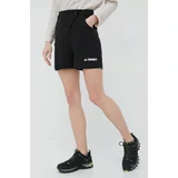 adidas Terrex Kratke outdoor hlače Zupahike za žene, boja: crna, glatki materijal, visoki struk