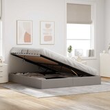 Otomanski krevet s pohranom Sivo-smeđa 160 x 200 cm tkanina | shoptok.hr