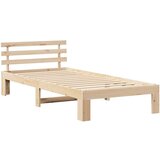 vidaXL Konstrukcija postelje Rjava 90 x 200 cm Trden borov les, (5000022804) | Shoptok.si