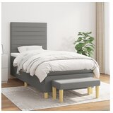  Kreveta s oprugama i madrac tamnosivi 80x200cm od tkanine | shoptok.hr