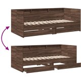  Dnevni krevet s ladicama bez madraca smeđa hrasta 75x190 cm | shoptok.hr