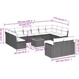 13-dijelni set vrtnih sofa s jastucima poliratan crni | shoptok.hr