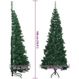 vidaXL Kotično umetno božično drevo Zelena 180 cm PVC in kovina | Shoptok.si