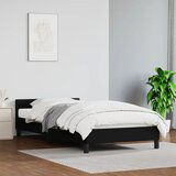 Maison Chic Posteljni okvir - Enojna postelja - Postelja za odrasle z vzglavjem brez vzmetnice črn 100x200 cm, (21695310) | Shoptok.si