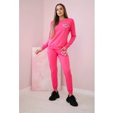 Kesi Women's cotton set with a decorative heart pink | Shoptok.si