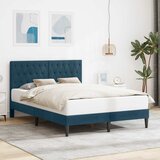  Krevetna konstrukcija s uzglavljem Plava 140 x 190 cm Baršun | shoptok.hr