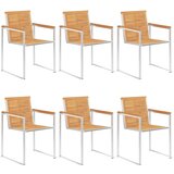 Vrtne stolice s jastucima 6 kom od masivne tikovine | shoptok.hr