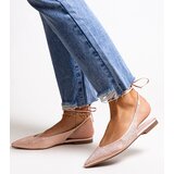 Gemre Lace-up pink ballet flats with rhinestones Safine | shoptok.hr