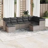 vidaXL 9-dijelni set vrtnih sofa od poliratana s jastucima svjetlosivi | shoptok.hr