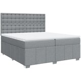 Maison Chic Box spring postelja - Vzmetna postelja z vzmetnico svetlo siva 200x200 cm blago SL24536, (21891039) | Shoptok.si