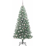 Umjetno Božićno Drvo s Snježnim Flokom i LED Svjetlom 180 cm Slike