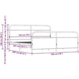 Metalni okvir kreveta bez madraca boja hrasta 193x203 cm | shoptok.hr