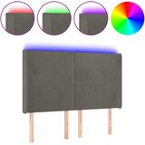  LED uzglavlje tamnosivo 147x16x118/128 cm baršunasto | Eponuda.com