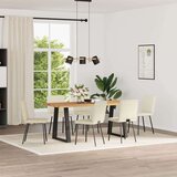  Blagovaonske stolice 6 kom krem baršunaste | shoptok.hr