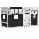  The Living Store Otroški pograd z zavesami bel in črn 90x200 cm trdna borovina - Otroški Pograd, (21450713) | Shoptok.si