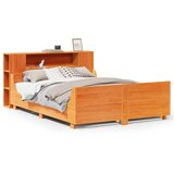 Maison Chic Posteljni okvir - Dvoposteljna postelja - Zakonska postelja brez vzmetnice voščeno rjava 140x200 cm trdna borovina-J2873, (21771802) | Shoptok.si