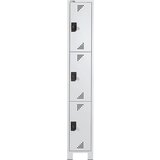 eurokraft pro Omara s predelki z zaklepanjem, višina predelka 558 mm, VxŠxG 1800 x 300 x 500 mm, 3 predelki, cela svetlo siva | Shoptok.si