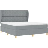  Box Spring Postelja z Blazino Svetlo Siva 180x200 cm Tkanina, (22051411) | Shoptok.si