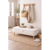 Hanah home Rena tapacirana klupa s prostorom za odlaganje 90 × 45 × 30 cm, bela Cene