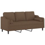 vidaXL Trosjed s ukrasnim jastucima smeđi 180 cm od tkanine | shoptok.hr