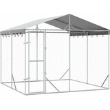Vanjski kavez za pse s krovom srebrni 3x3x2,5 m pocinčani čelik | shoptok.hr