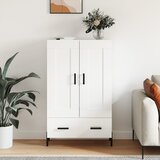  Visoka komoda sjajna bijela 69,5x31x115 cm konstruirano drvo Cene
