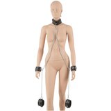 Zado komplet manšet iz pravega usnja za vrat, zapestje in zapestje (črna) | Shoptok.si
