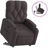  Naslonjač na podizanje tamnosmeđi od tkanine | shoptok.hr