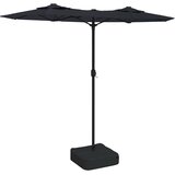  Dvostruki vrtni suncobran s LED svjetlima crni 316 x 145 cm | Eponuda.com