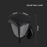  LED solarna zidna lampa LED/2W/3,7V 3000/6000K IP65 2200 mAh crna | Eponuda.com