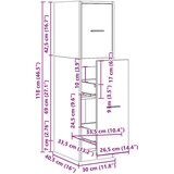 vidaXL Ormarić za lijekove boja dimljenog hrasta 30x41x118 cm drveni | shoptok.hr